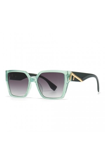 HPIRME Lunettes de Soleil surdimensionnées Femmes Vintage Lettre Rays Miroir Nuances Lunettes de Soleil de fête, Vert, Taille