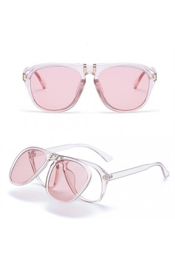 HPIRME Lunettes de soleil à rabat femmes hommes lunettes de soleil carrées surdimensionnées lunettes à deux lentilles, lentil