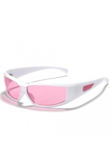 OVZA Lunettes de Soleil de Sport Hommes Mode Punk Lunettes Dégradées Lunettes Coupe-Vent Femmes Argent Mirro Lentille S2065, 