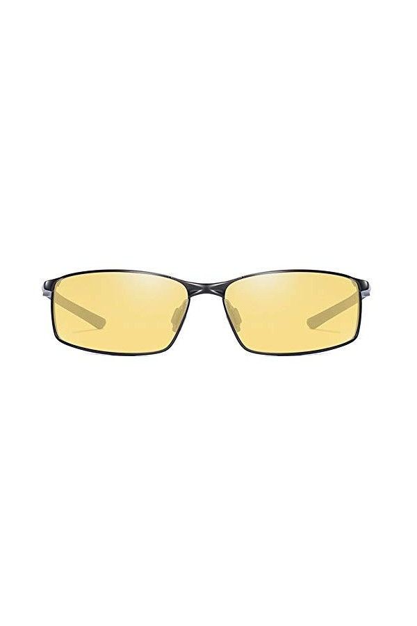 FDCC Lunettes de soleil Nouvelles lunettes de soleil polyvalentes en métal polarisé avec monture noire couleur : jaune 