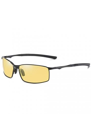 FDCC Lunettes de soleil Nouvelles lunettes de soleil polyvalentes en métal polarisé avec monture noire couleur : jaune 