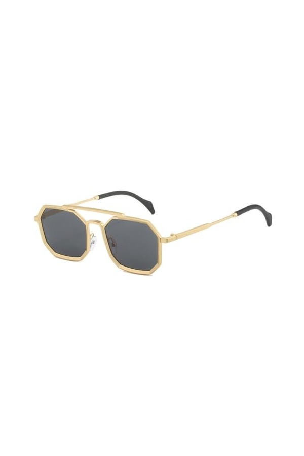 Lunettes de Soleil carrées pour Hommes Lunettes de Soleil Steampunk en métal Femmes Lunettes de Soleil de Mode Punk Vintage à