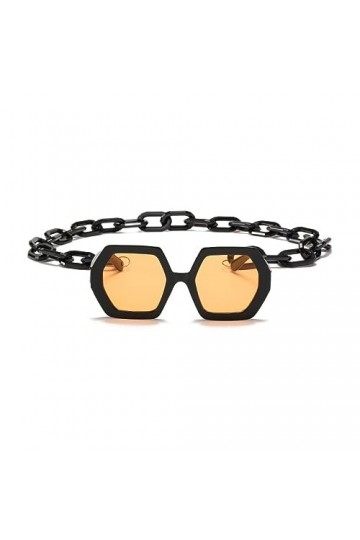 HPIRME Punk carré lunettes de soleil femmes Vintage chaîne polygone lunettes de soleil femmes nuances grand cadre UV400 lunet