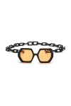 HPIRME Punk carré lunettes de soleil femmes Vintage chaîne polygone lunettes de soleil femmes nuances grand cadre UV400 lunet