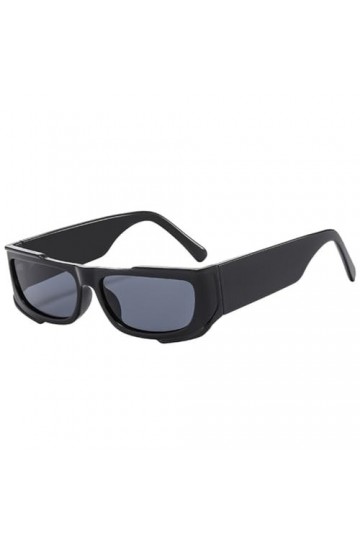 HPIRME Lunettes de soleil hommes femmes petites lunettes de soleil carrées femme lunettes à monture double couleur, C1 noir c