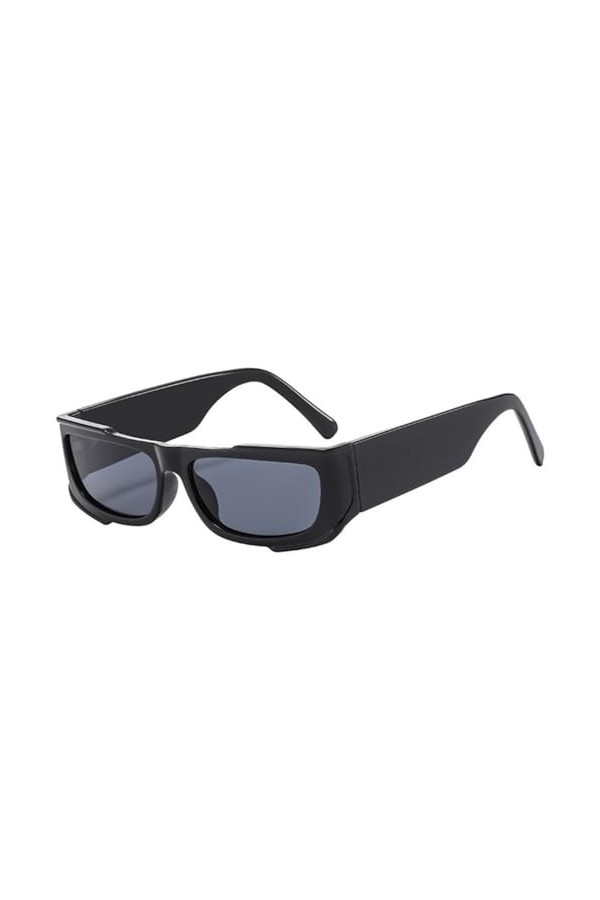 HPIRME Lunettes de soleil hommes femmes petites lunettes de soleil carrées femme lunettes à monture double couleur, C1 noir c