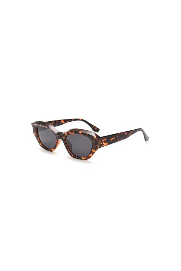 Lunettes de Soleil polarisées pour Hommes voyageant Lunettes de Soleil œil de Chat uv400 pour Femmes, léopard avec Noir, Tail