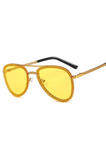 AMFG Retro Mode Hommes Femmes Lunettes De Soleil Frameless Lunettes De Soleil Personnalité Métal Simple Lunettes Color : G, 