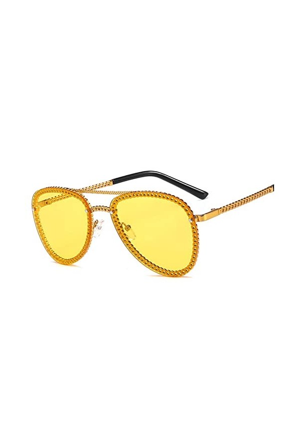 AMFG Retro Mode Hommes Femmes Lunettes De Soleil Frameless Lunettes De Soleil Personnalité Métal Simple Lunettes Color : G,