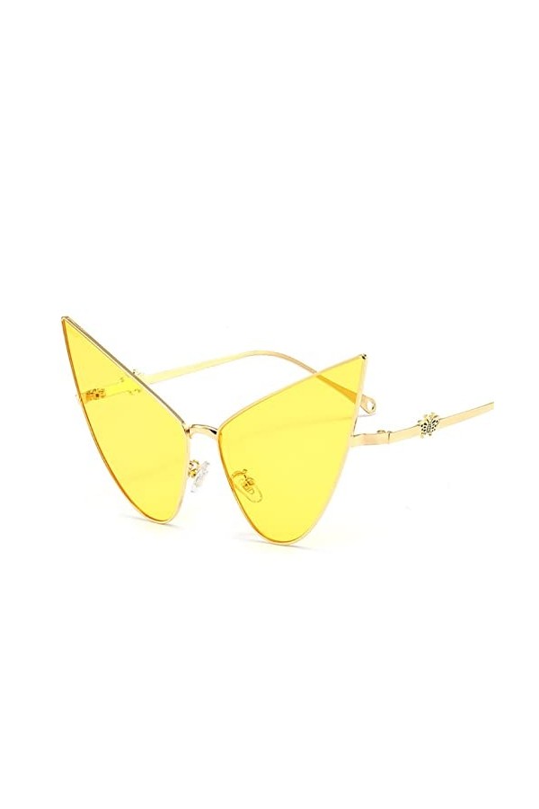 ONDIAN Lunettes de soleil futuristes pour femme Lunettes de soleil classiques, jaune, Taille unique