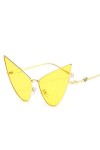 ONDIAN Lunettes de soleil futuristes pour femme Lunettes de soleil classiques, jaune, Taille unique