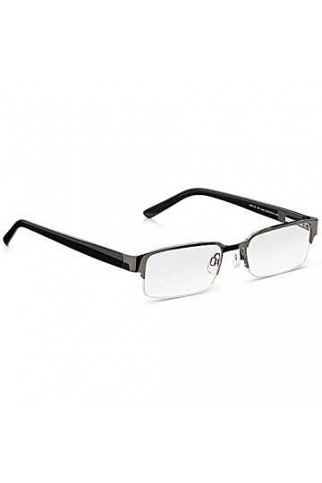 Lunettes de soleil de lecture 2.0 pour homme, demi-monture en métal prêt à porter, lunettes de soleil teintées noires, charni
