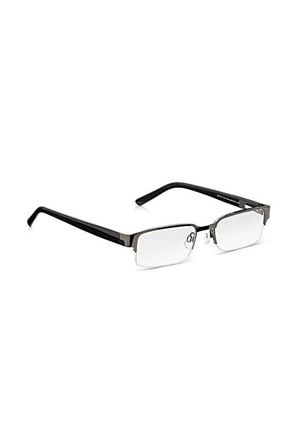 Lunettes de soleil de lecture 2.0 pour homme, demi-monture en métal prêt à porter, lunettes de soleil teintées noires, charni