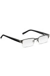 Lunettes de soleil de lecture 2.0 pour homme, demi-monture en métal prêt à porter, lunettes de soleil teintées noires, charni