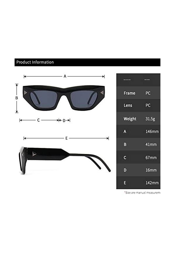 Rétro Cat Eye Femmes Lunettes de Soleil Bleu Vintage Lunettes Hommes Rivets Gradient Lunettes de Soleil UV400, thé bleu noir,