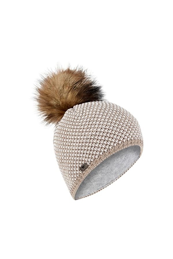 Eisbär Sanja Lux Bonnet Femme, Beige Mottled/White/Real 2020 Couvre-Chef