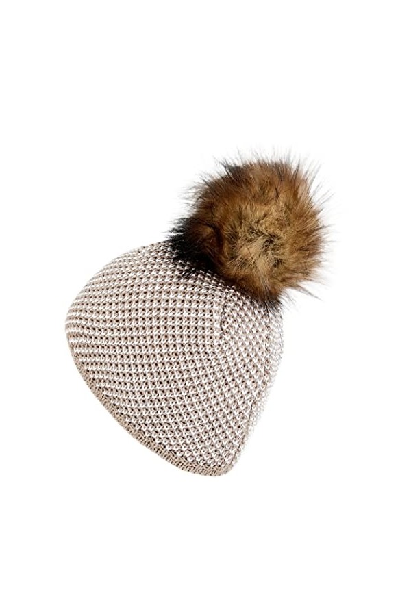 Eisbär Sanja Lux Bonnet Femme, Beige Mottled/White/Real 2020 Couvre-Chef