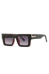HPIRME Lunettes de soleil Vintage femmes hommes rayons carrés miroir UV400 nuances fête lunettes de soleil en plein air, noir