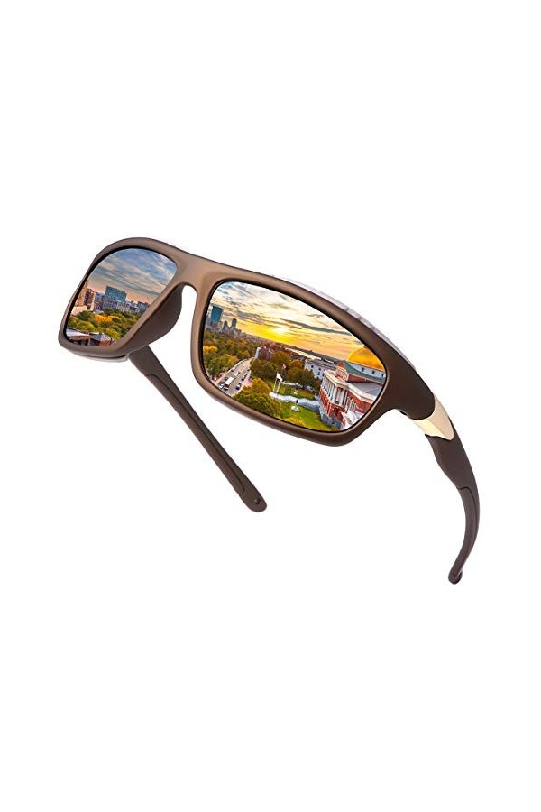 YIMI Lunettes de soleil polarisées de sport pour homme et femme pour cyclisme, conduite, pêche, golf, protection UV400, lunet