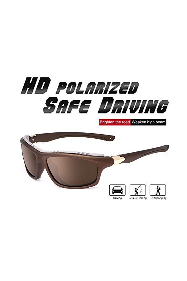 YIMI Lunettes de soleil polarisées de sport pour homme et femme pour cyclisme, conduite, pêche, golf, protection UV400, lunet