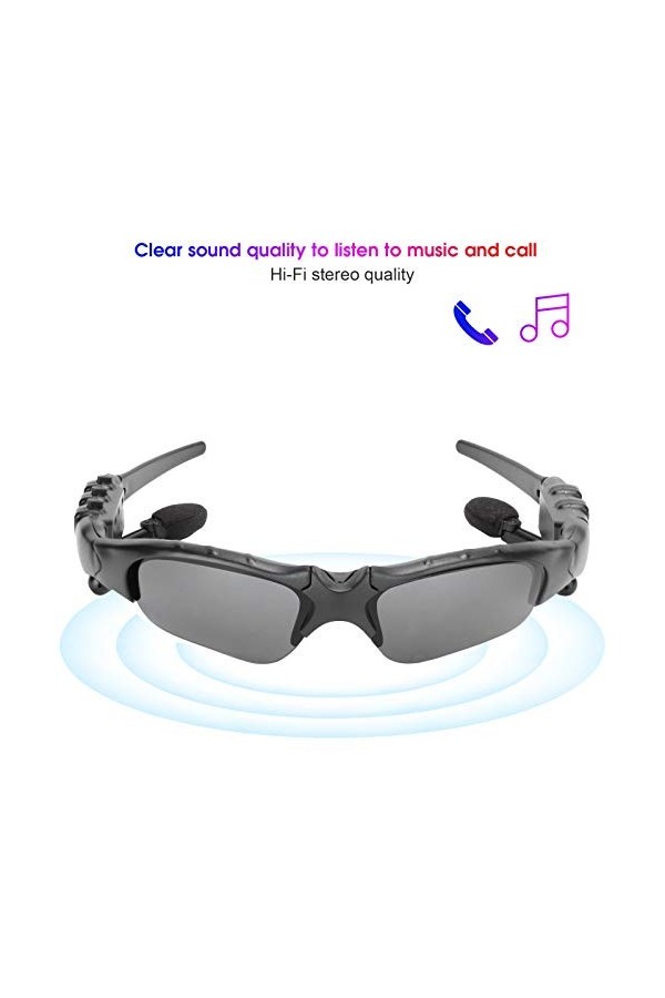 Socobeta Lunettes de Soleil dextérieur Smart Glasses avec Casque Bluetooth