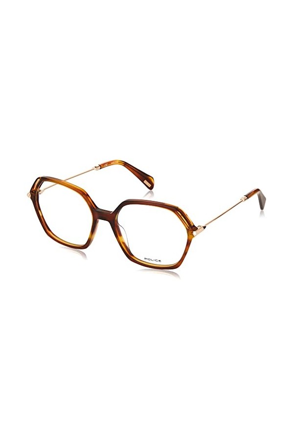Police Vpld23 Lunettes de Soleil, Marron/Jaune Shiny Brown-Yellow Havana, 54 Femme