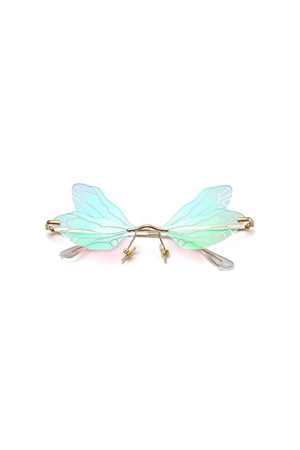 DAPERCI Mode Libellule Lunettes de Soleil Femmes Hommes Conception sans Monture Vague Lunettes de Luxe étroit Lunettes de Sol