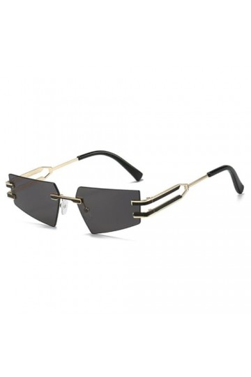MUTYNE Lunettes de Soleil Rétro Oeil de Chat sans Monture Femmes Mode Clair Océan Dégradé Verres Lunettes Hommes Tendance Lun