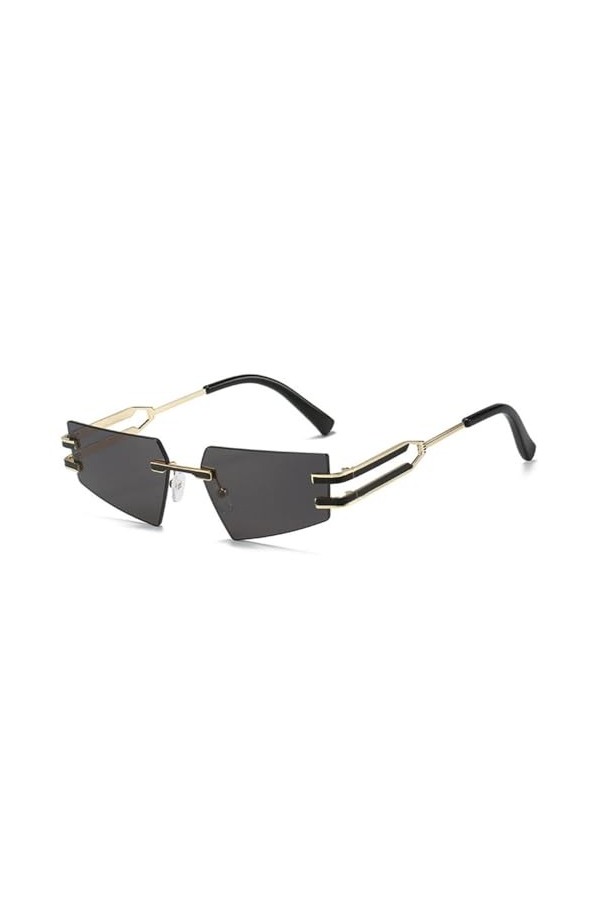 MUTYNE Lunettes de Soleil Rétro Oeil de Chat sans Monture Femmes Mode Clair Océan Dégradé Verres Lunettes Hommes Tendance Lun