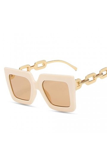 Lunettes de soleil rétro à grande monture avec chaîne carrée, for hommes et femmes, tendance, for les déplacements, le Sport,