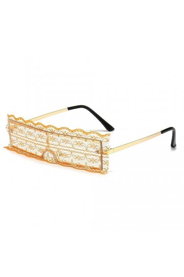 HPIRME Lunettes de soleil en dentelle florale sans monture femmes lunettes de soleil une pièce lunettes de soleil lunettes d