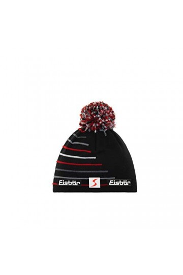 Eisbär Hurry Pompon MÜ SP Bonnet Mixte, Noir/Gris/Anthracite/Blanc, Taille Unique