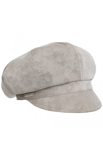 Seeberger Casquette Gavroche Delicate Pattern Casquette avec étiquette Casquette pour Femme Taille Unique - Gris 