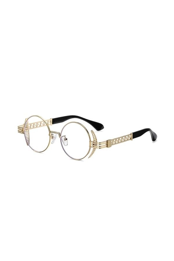MUTYNE Lunettes de soleil rétro rondes punk pour femmes et hommes, nuances miroir claires, UV400, lunettes de soleil uniques 