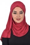 Châle pour femme en mousseline de soie modestie Turban Cap Chapeau tête Wrap Écharpe Marron