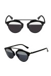 HPIRME Petites lunettes de soleil rondes hommes femmes miroir dame femme lunettes de soleil œil de chat, 9, taille unique