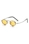Steampunk Flip Up Lunettes de soleil Hommes Petite monture en métal Punk Lunettes de soleil rondes Femmes Retro Shades Lunett