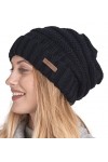 Brook + Bay Bonnet dhiver souple pour femme – Chapeaux surdimensionnés en tricot torsadé – Bonnet tricoté chaud et épais pou
