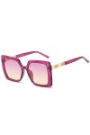 HPIRME Lunettes de soleil carrées femmes Vintage violet cadre dégradé grandes lunettes de soleil pour lunettes féminines, 4, 