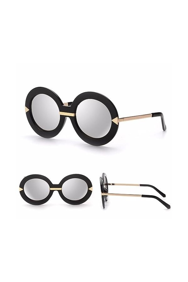 HPIRME Femmes grandes lunettes de soleil Pure Mori Girl Style flèche femme Wrap léopard lunettes de soleil miroir Vintage ron