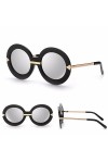HPIRME Femmes grandes lunettes de soleil Pure Mori Girl Style flèche femme Wrap léopard lunettes de soleil miroir Vintage ron