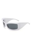 HCHES Lunettes de soleil yeux de chat femmes lunettes de soleil pour hommes Vintage Wrap Around Punk Eyewear, C2 blanc gris, 