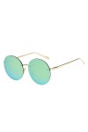 HPIRME Lunettes de soleil rondes pour femmes Vintage Lady Oversize Clear Pink Lunettes de soleil Été, 6, Taille unique