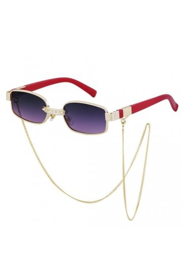 Lunettes de Soleil Tendance avec chaîne Anti-UV, for Femmes et Hommes, 2023 Color : C6, Size : One Size 