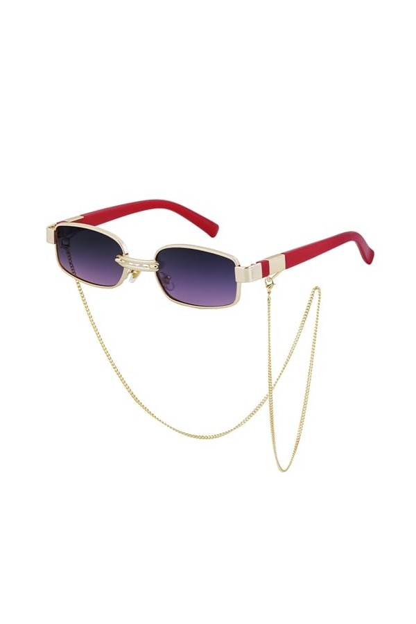 Lunettes de Soleil Tendance avec chaîne Anti-UV, for Femmes et Hommes, 2023 Color : C6, Size : One Size 