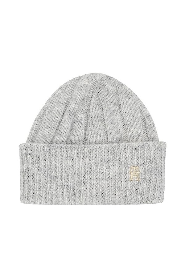 Tommy Hilfiger Th Timeless Bonnet tricoté, Medium Grey Heather, Taille Unique Femme