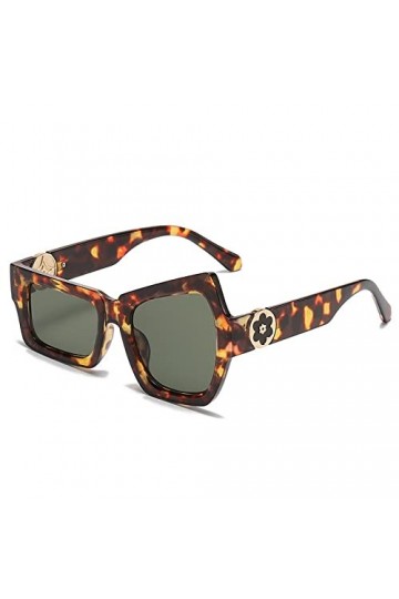 Lunettes de Soleil carrées Steampunk pour Femmes Punk Lunettes de Soleil irrégulières Hommes Fleur Nuances UV400 Lunettes, 2,