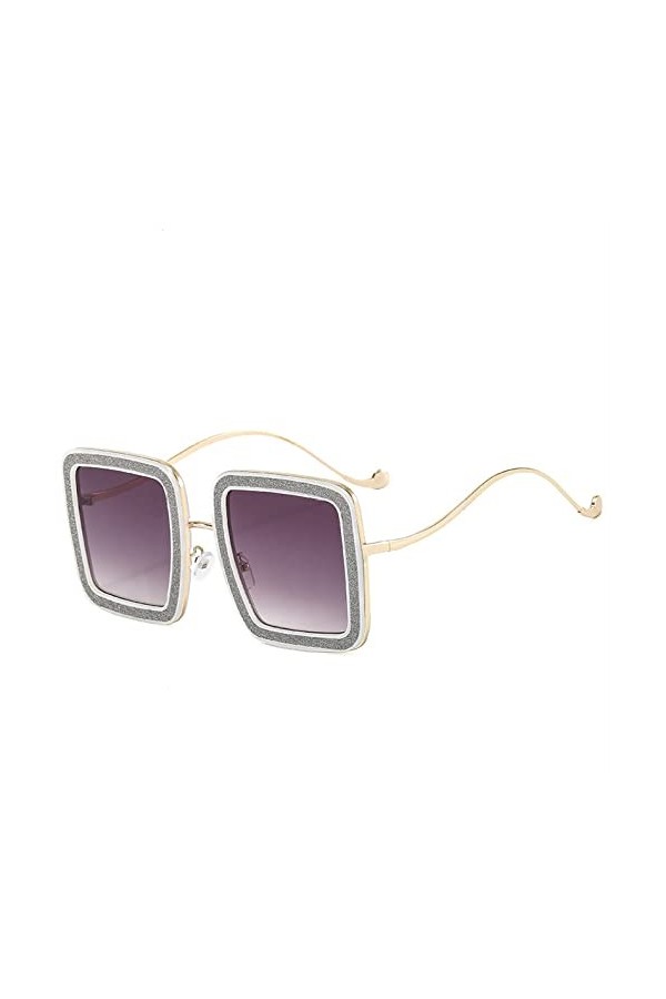 HCHES Lunettes de soleil carrées colorées à grand cadre pour femmes Lunettes de soleil décontractées UV400 décoratives pour f