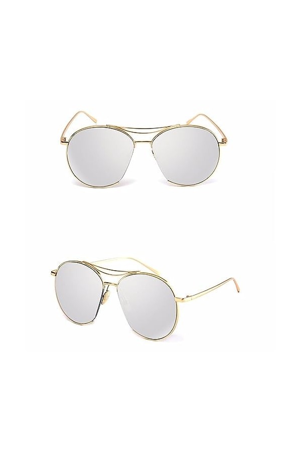 HPIRME Lunettes de soleil dégradées surdimensionnées en métal femmes femmes hommes nuances dame lunettes de soleil, 5, taille