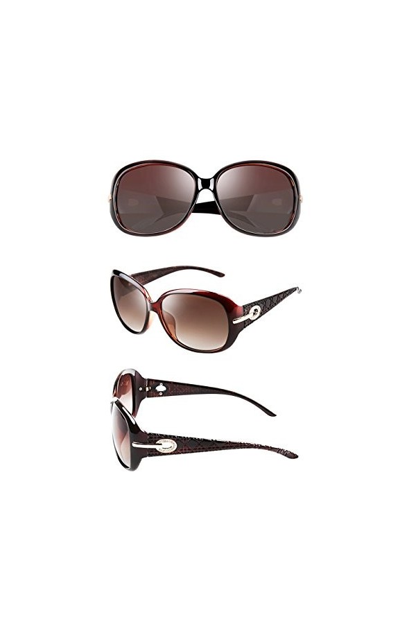 ATTCL Femmes Vintage UV400 Polarisées Lunettes de soleil 6214 brown